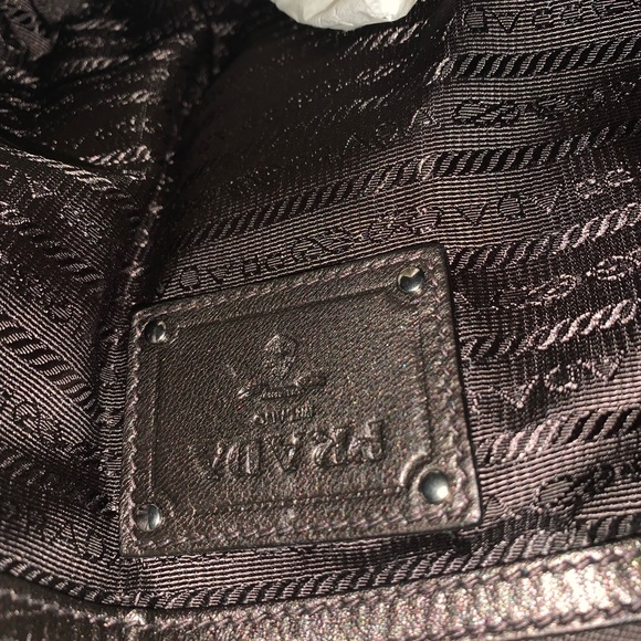 NWOT Prada Grafite Mordore metallic handbag
Original $2120
Soft and gorgeous - Picture 6 of 7